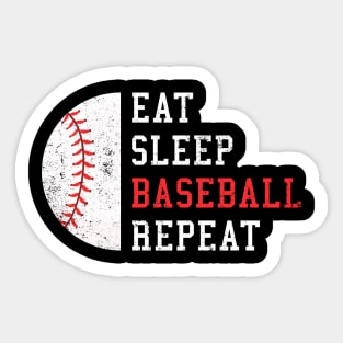 Eat Sleep Baseball Repeat Funny Gift Sticker